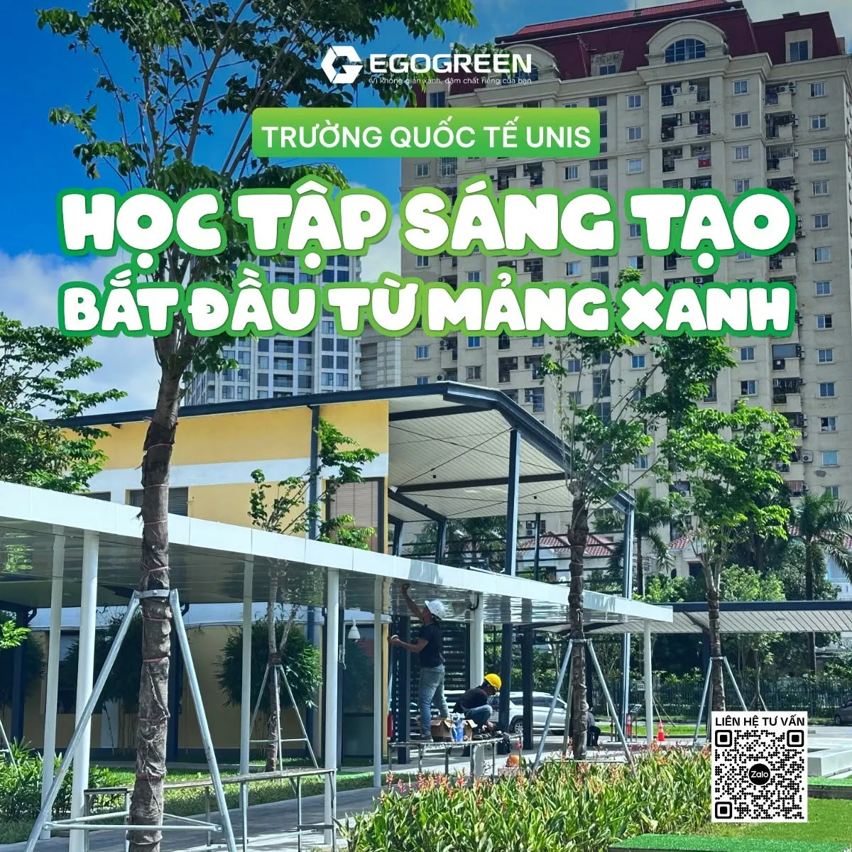 Không gian xanh góp phần tạo nên môi trường học tập tích cực cho học sinh. 